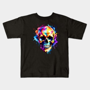 Colored Skull Design in Vibrant Vector Style Kids T-Shirt